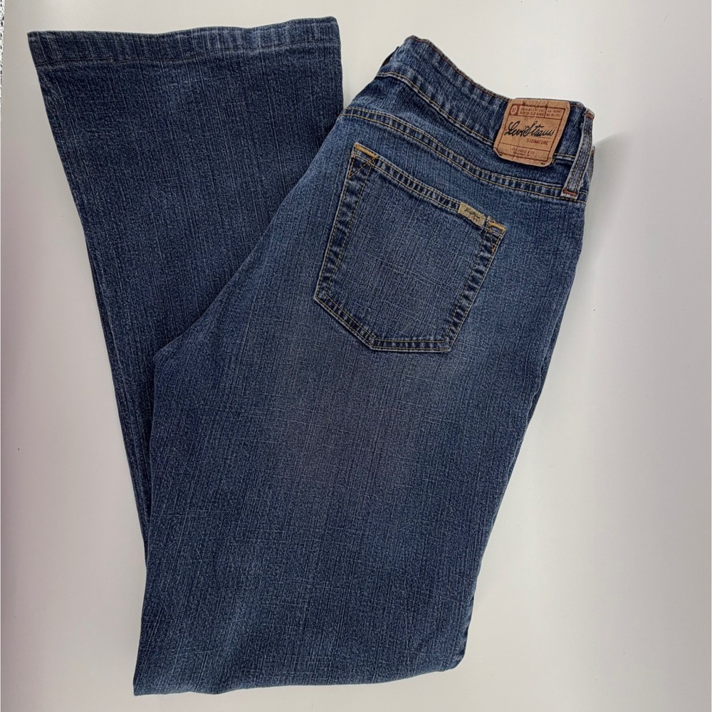 Levi Strauss Signature Stretch Low Rise‎ Bootcut Jeans Dark Wash Women's Medium